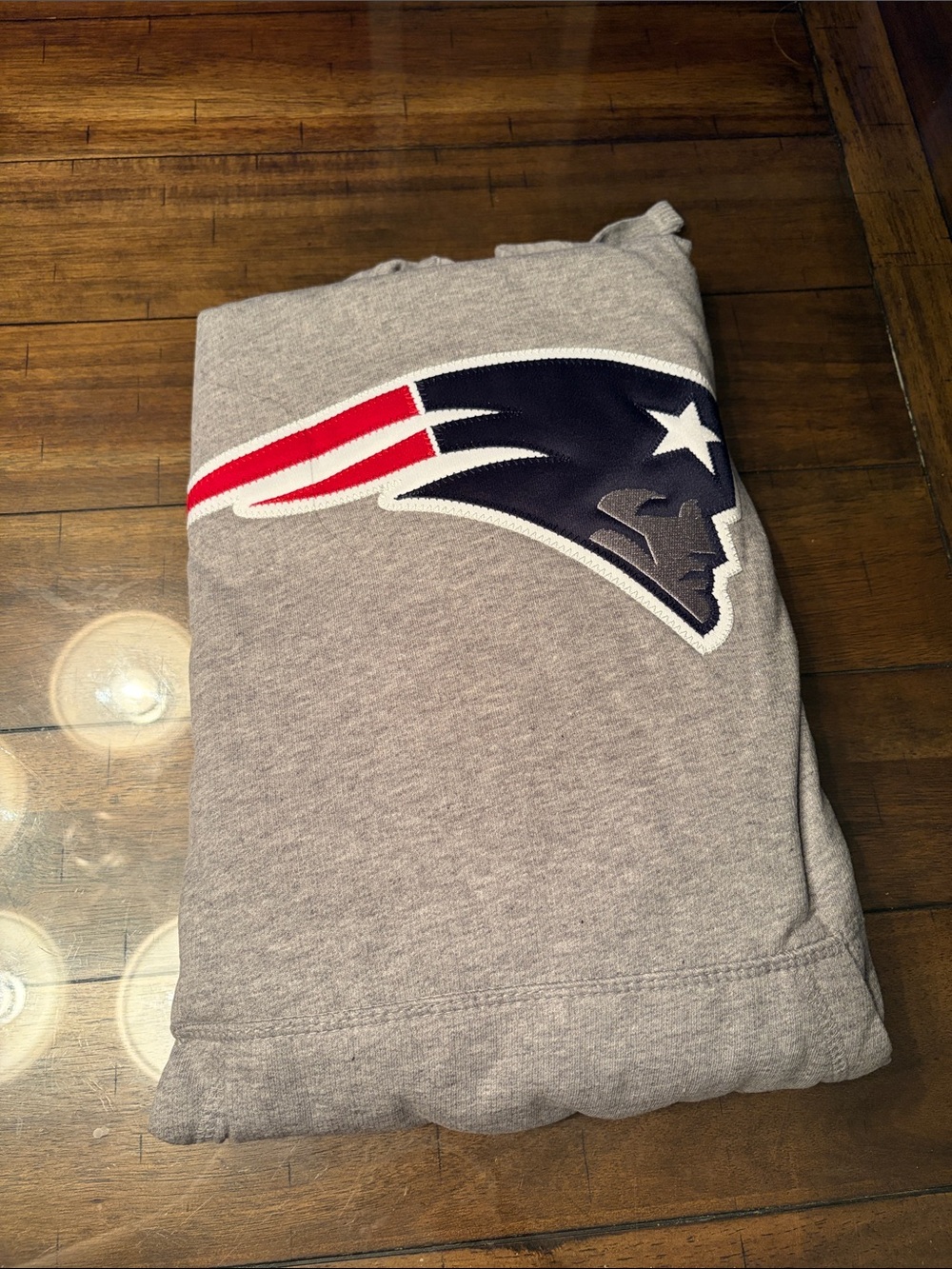 Gray Crewneck Sweatshirt with Patriots Logo - Men's Pullover